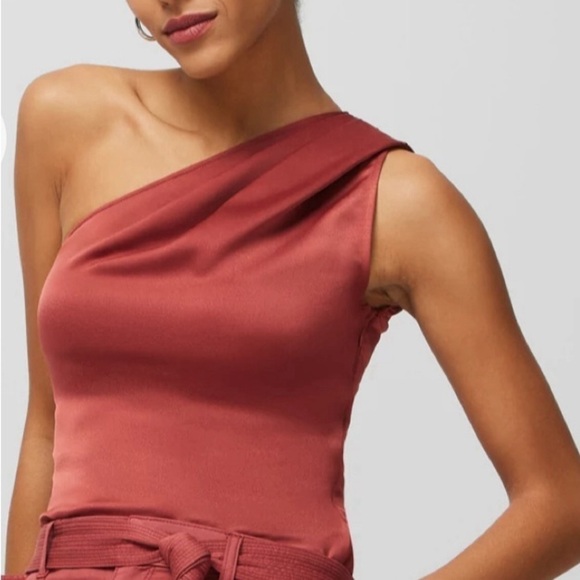 NEW WITH TAGS SATIN LOOK ONE SHOULDER TOP FROM WHITE HOUSE BLACK MARKET - Picture 10 of 11